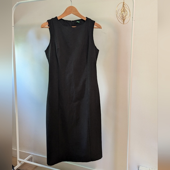 Benetton charcoal stretch shift dress size L - Picture 2 of 10